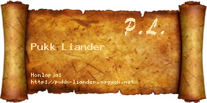 Pukk Liander névjegykártya